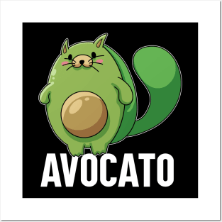 Funny Avocato Vegan Cat Avocado Tee Avogato Fresh Avocado Posters and Art